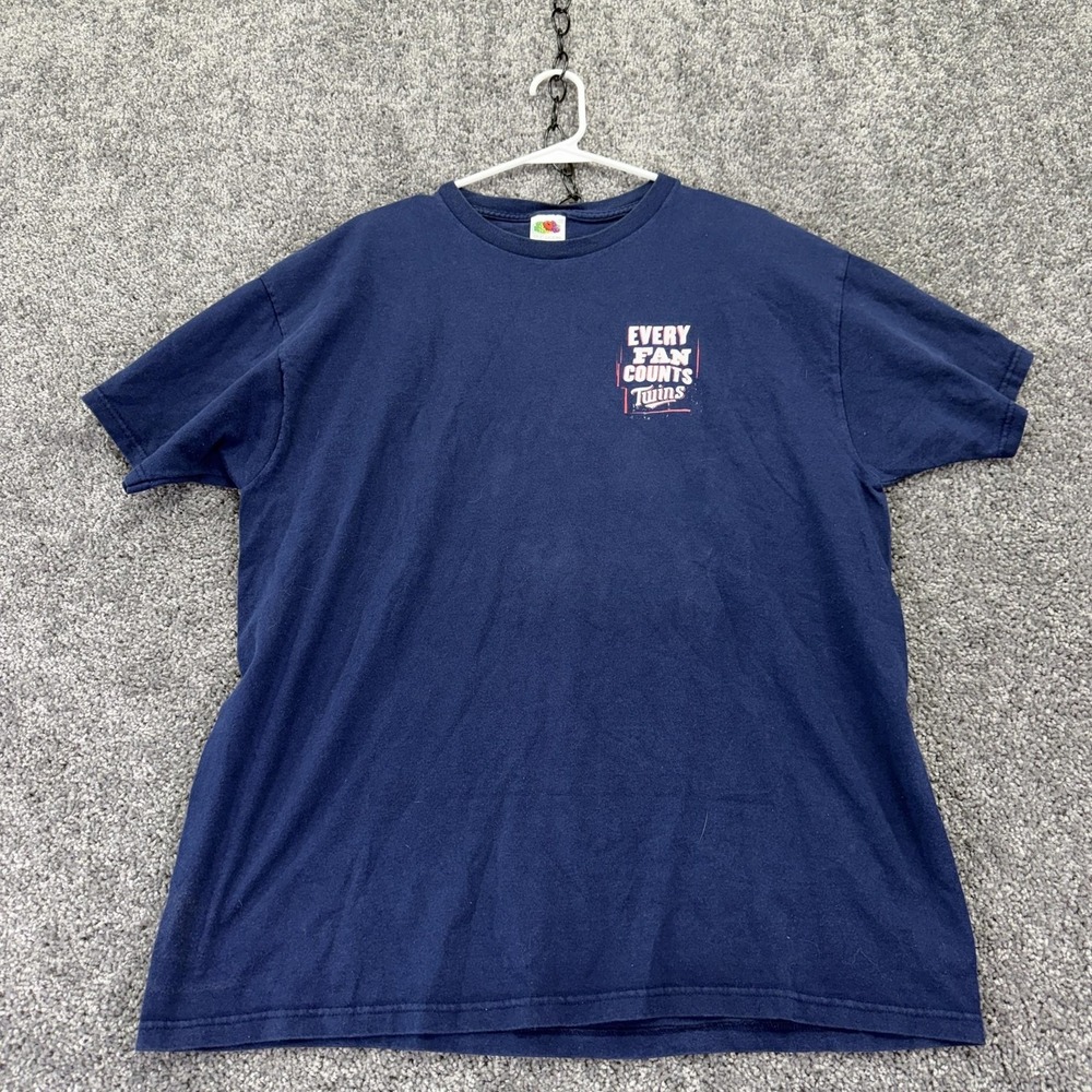 Minnesota Twins Shirt Mens XL Blue MLB Baseball Fruit Of The Loom Every Fan Tee